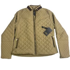 Women’s‎ quilted puffer jacket M elegant casual cottagecore fur insulated city